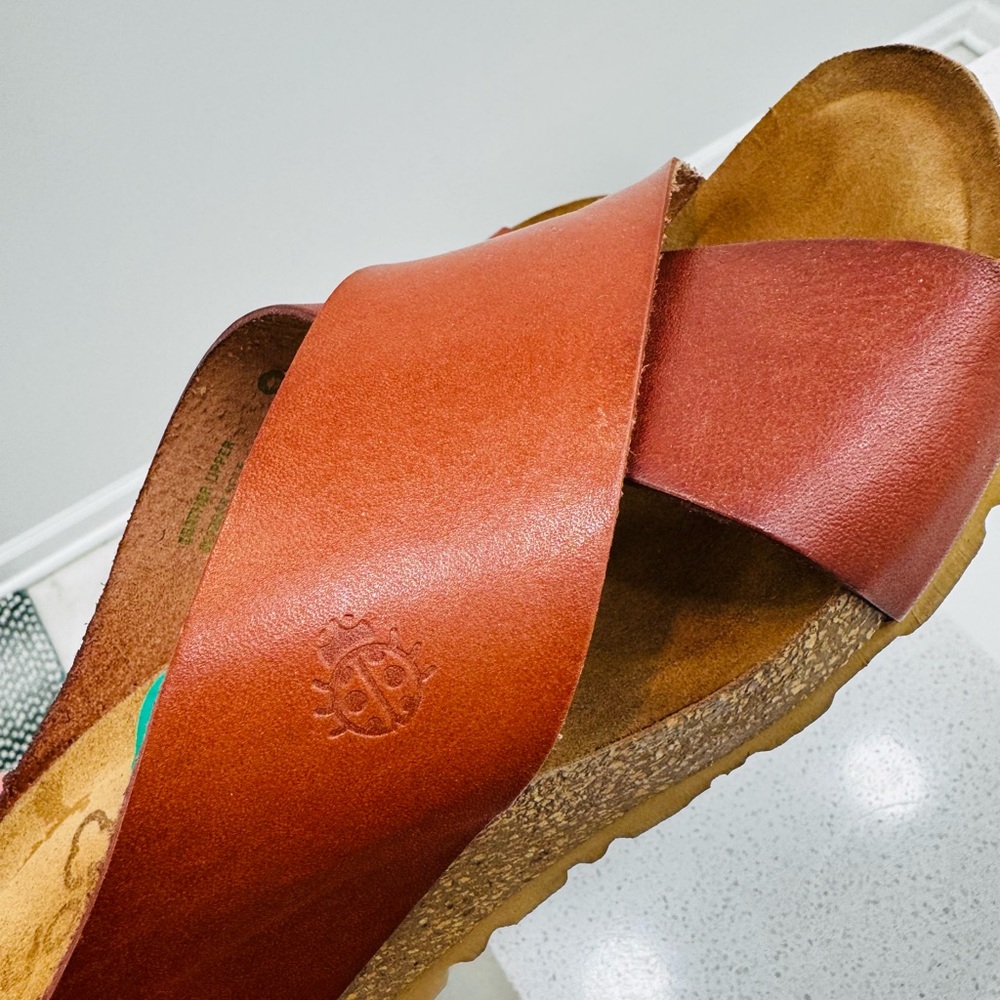 Elegant Brown Leather Wedge Sandals